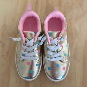Carters Gold Polka Dot Shoes